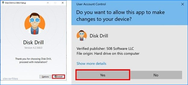 disk drill setup