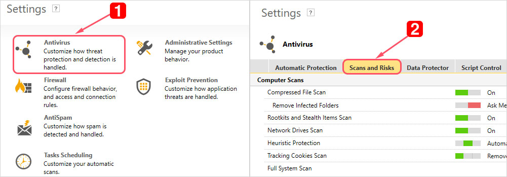 open norton antivirus settings - step 2