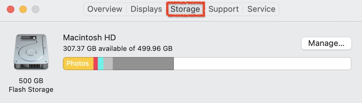 how to manage storage on mac