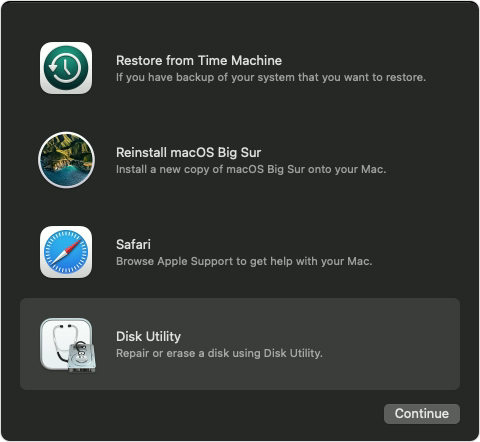 macos big sur recovery disk
