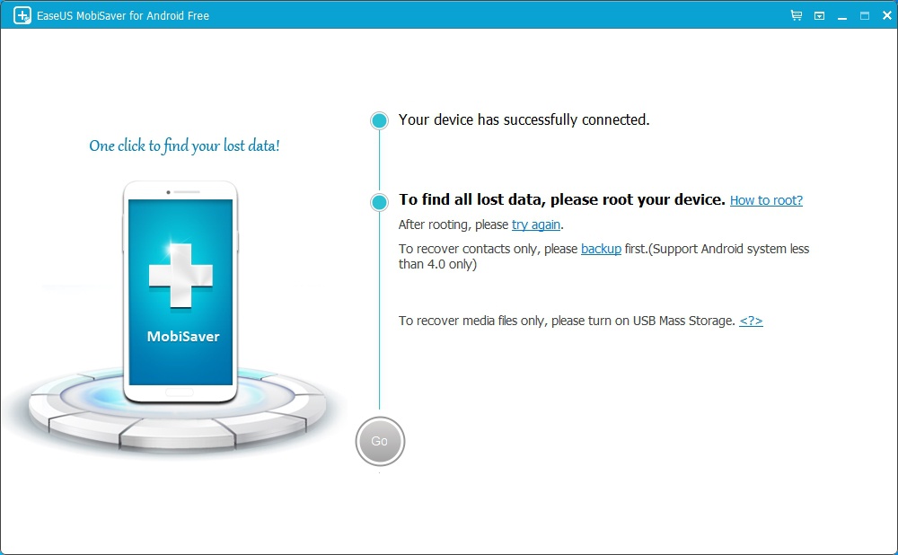 EaseUS Data Recovery MobiSaver stuck, asking for root access