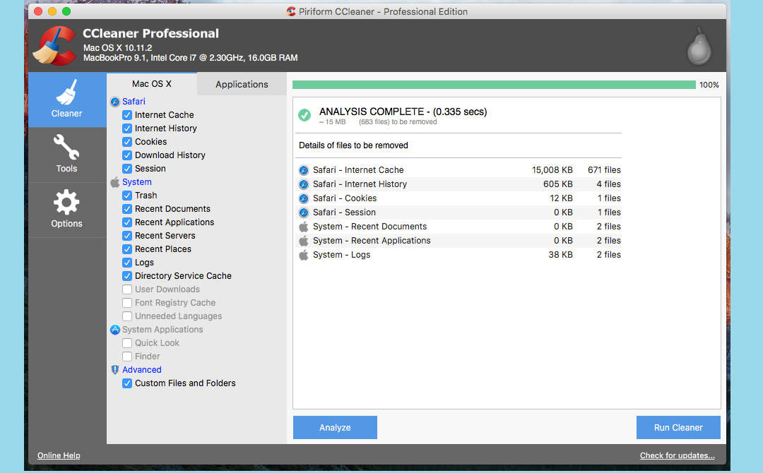 Ccleaner home page