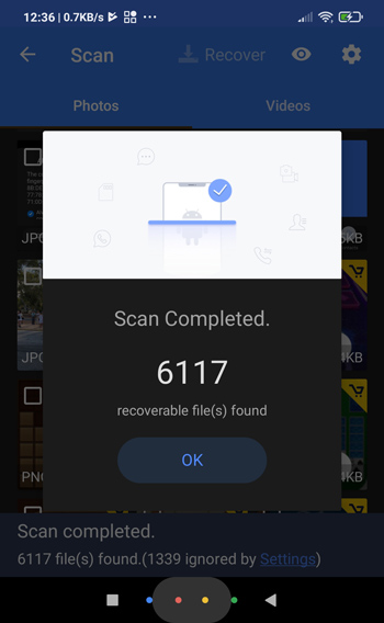 EaseUS Data Recovery MobiSaver scan process completed