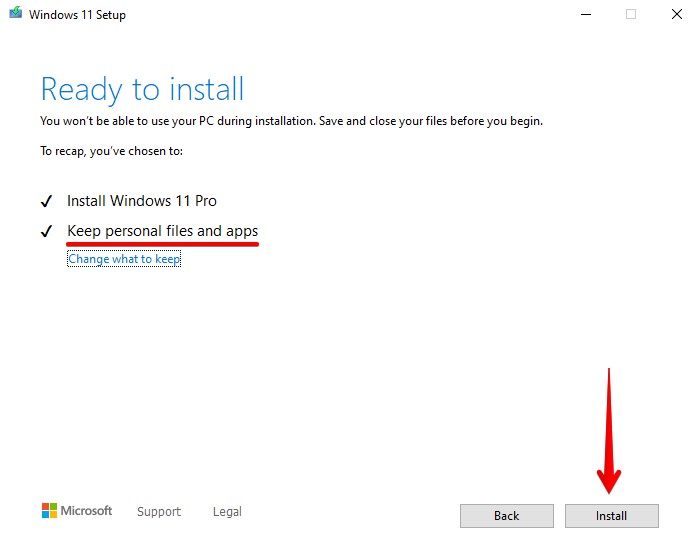 Installing Windows 11 and keeping existing data.