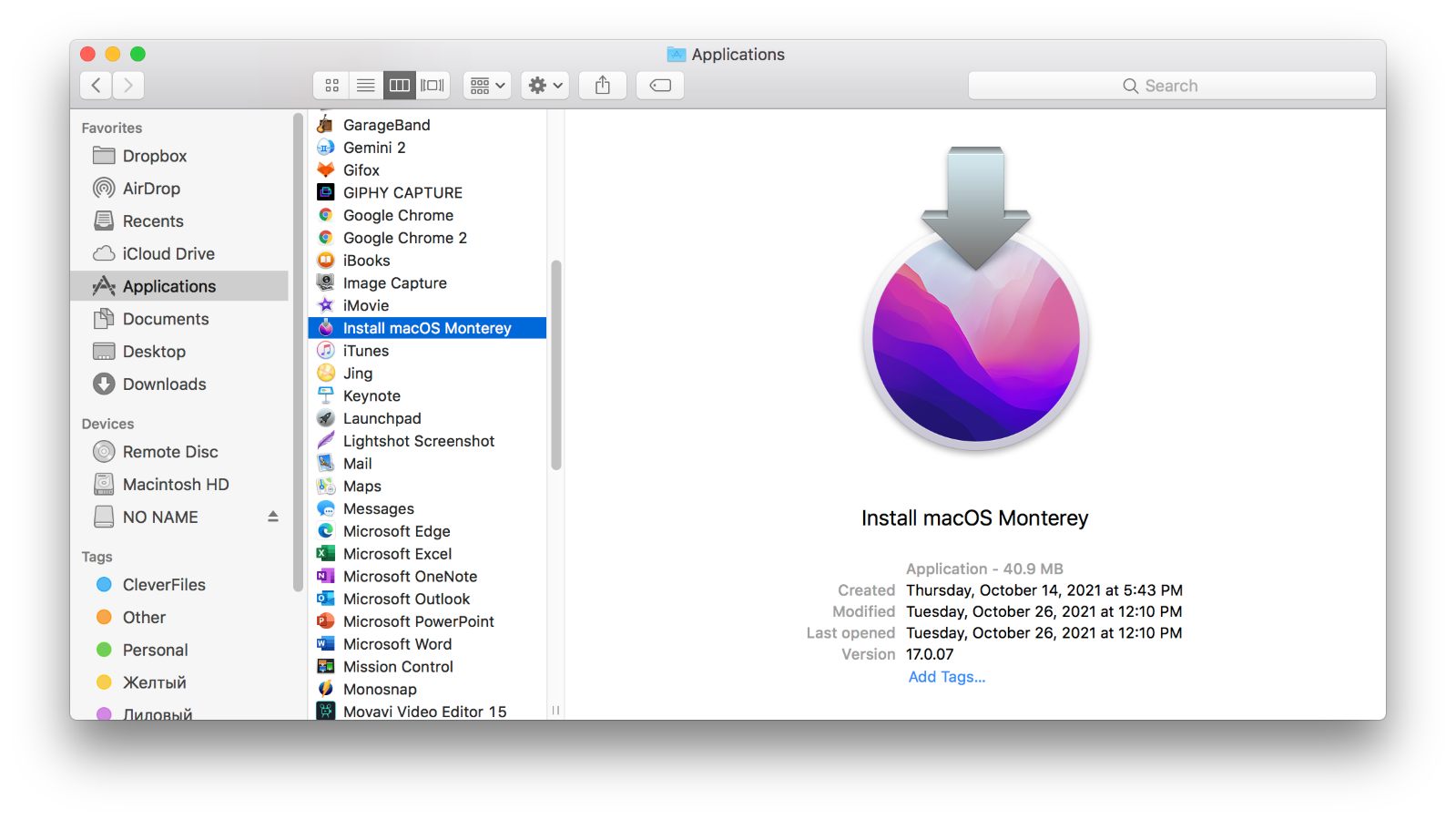 install macOS Monterey