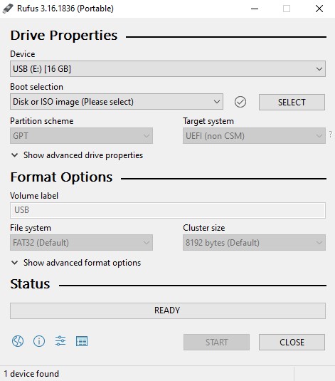 The Rufus interface.