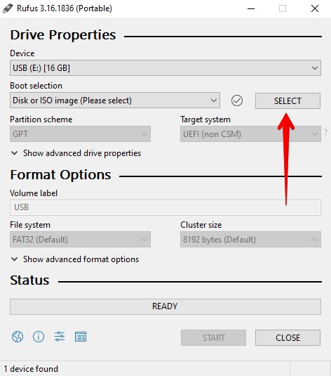 Selecting the Windows 11 ISO.