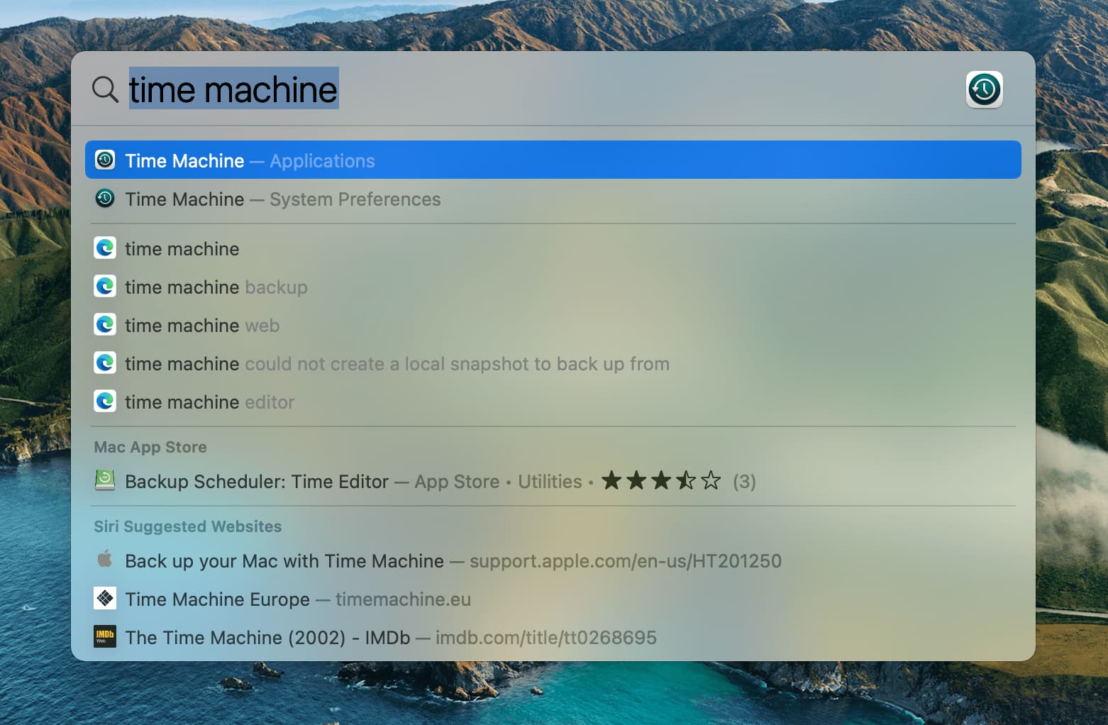 time machine macos spotlight