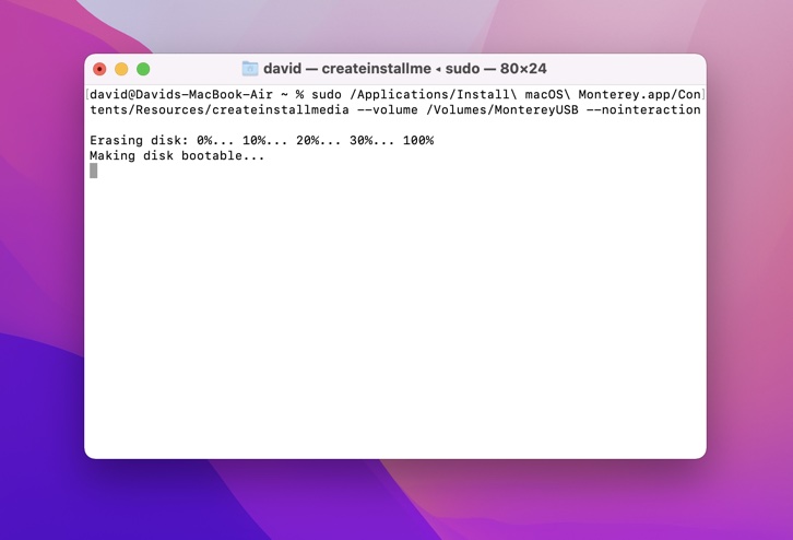 usb installer terminal monterey