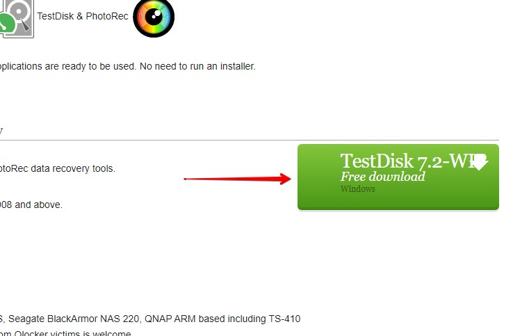 Downloading TestDisk