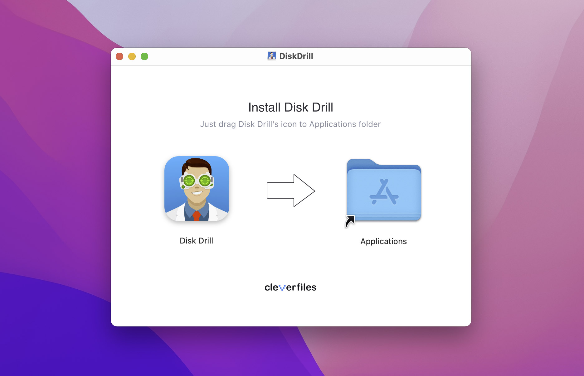 Installing disk drill on Mac.