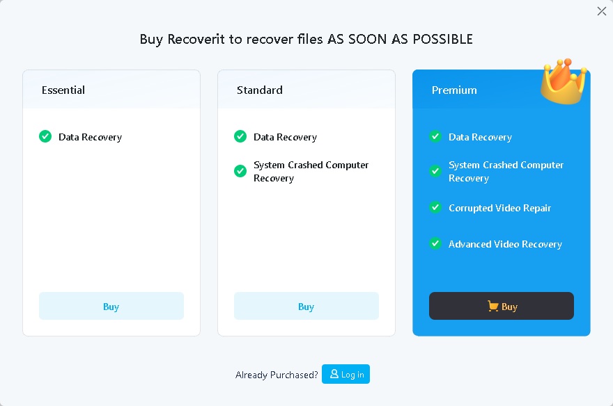 wondershare recoverit purchase