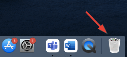 Trash icon on macOS.