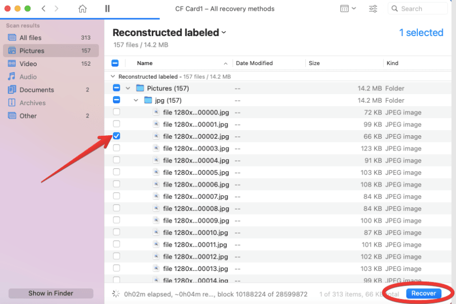 disk drill recover files from a formatted CF card