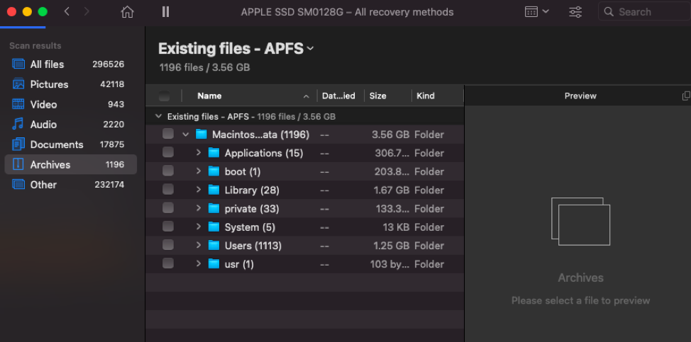 start searching for the missing ARJ file