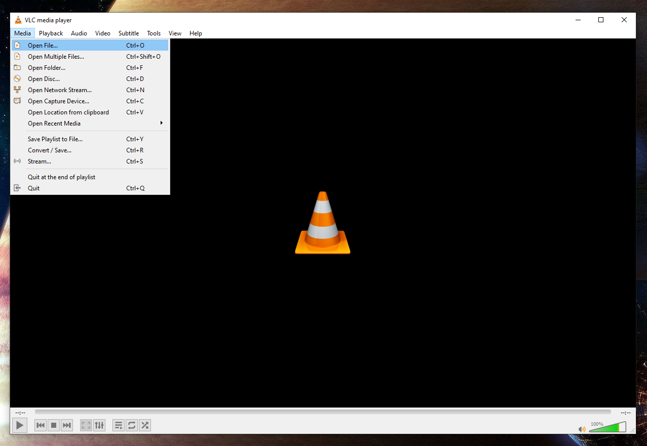 Open file with VLC.