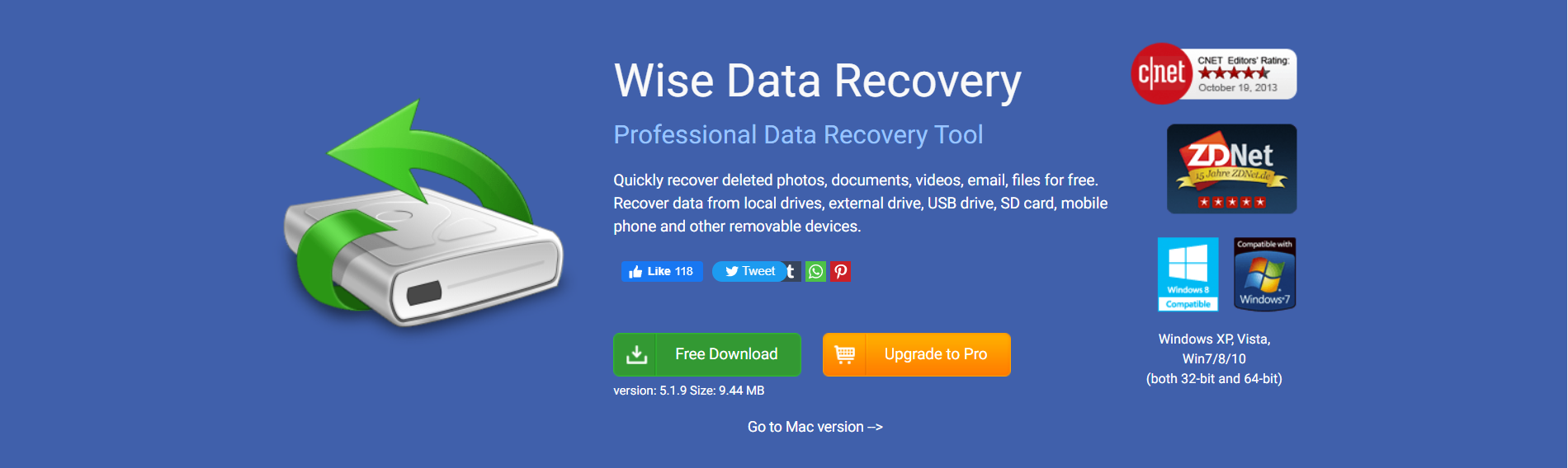 wise data recovery home page