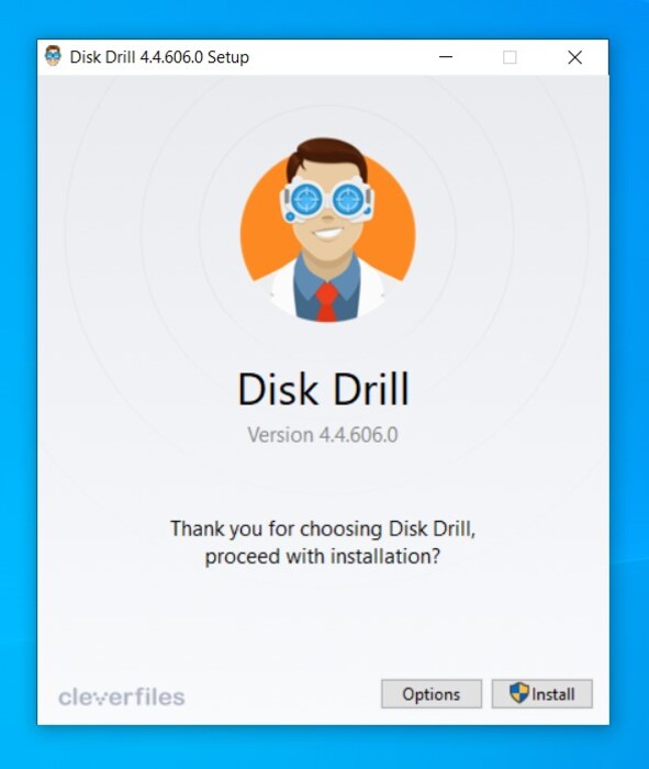 Disk Drill install option.