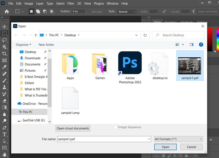 PEF photoshop search file