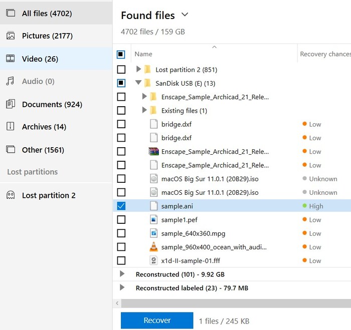 ani disk drill found files