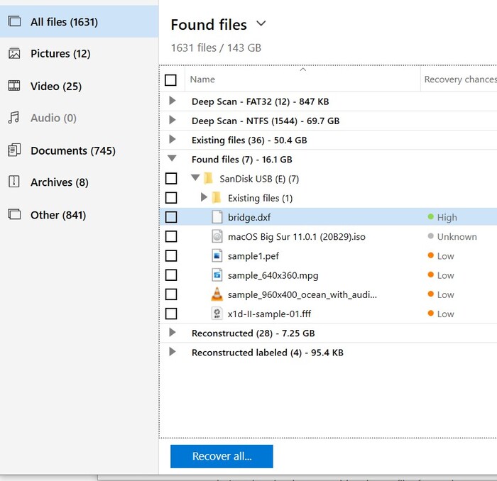 dxf disk drill found files