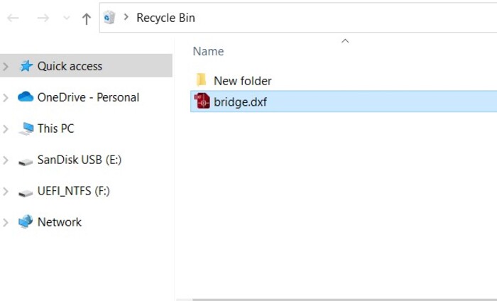 dxf recycle bin file