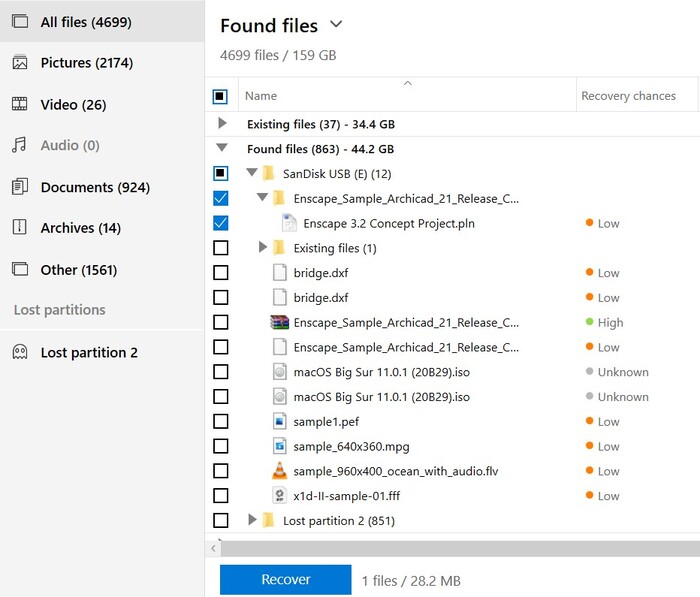 pln disk drill found files