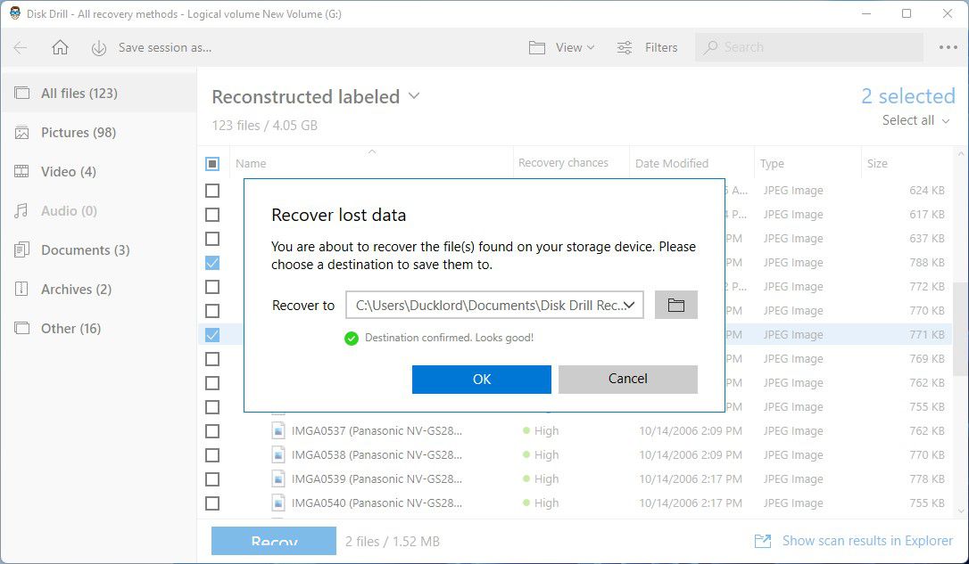 Disk Drill Recovery Path