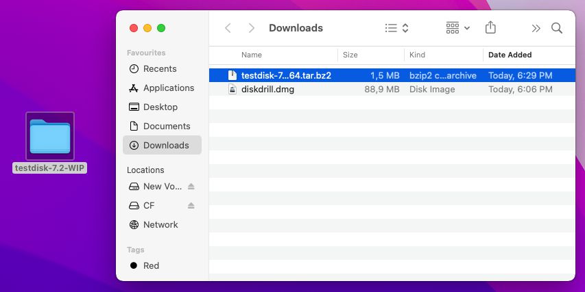 Mac Terminal PhotoRec Extract Archive
