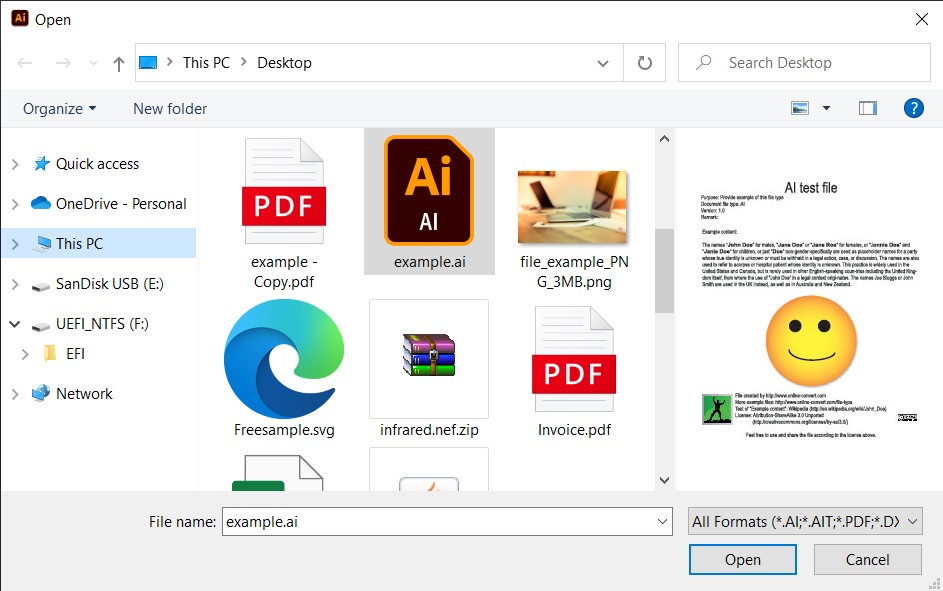 Folder with Illustrator file.