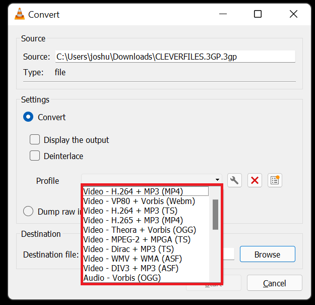 Codec of file on VLC