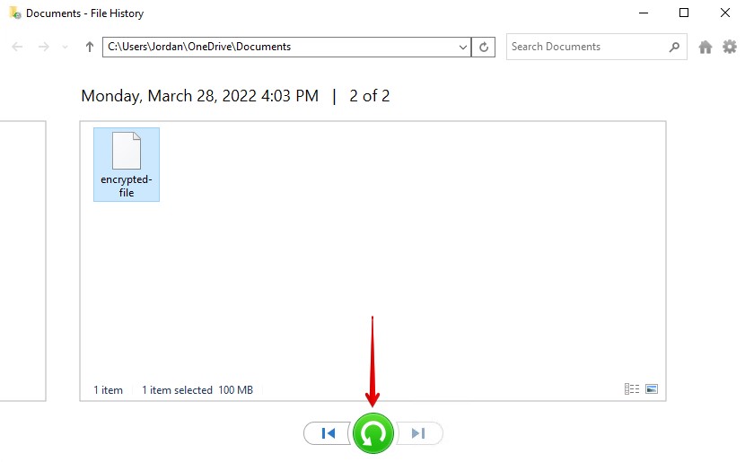 Recovering the encrypted file.