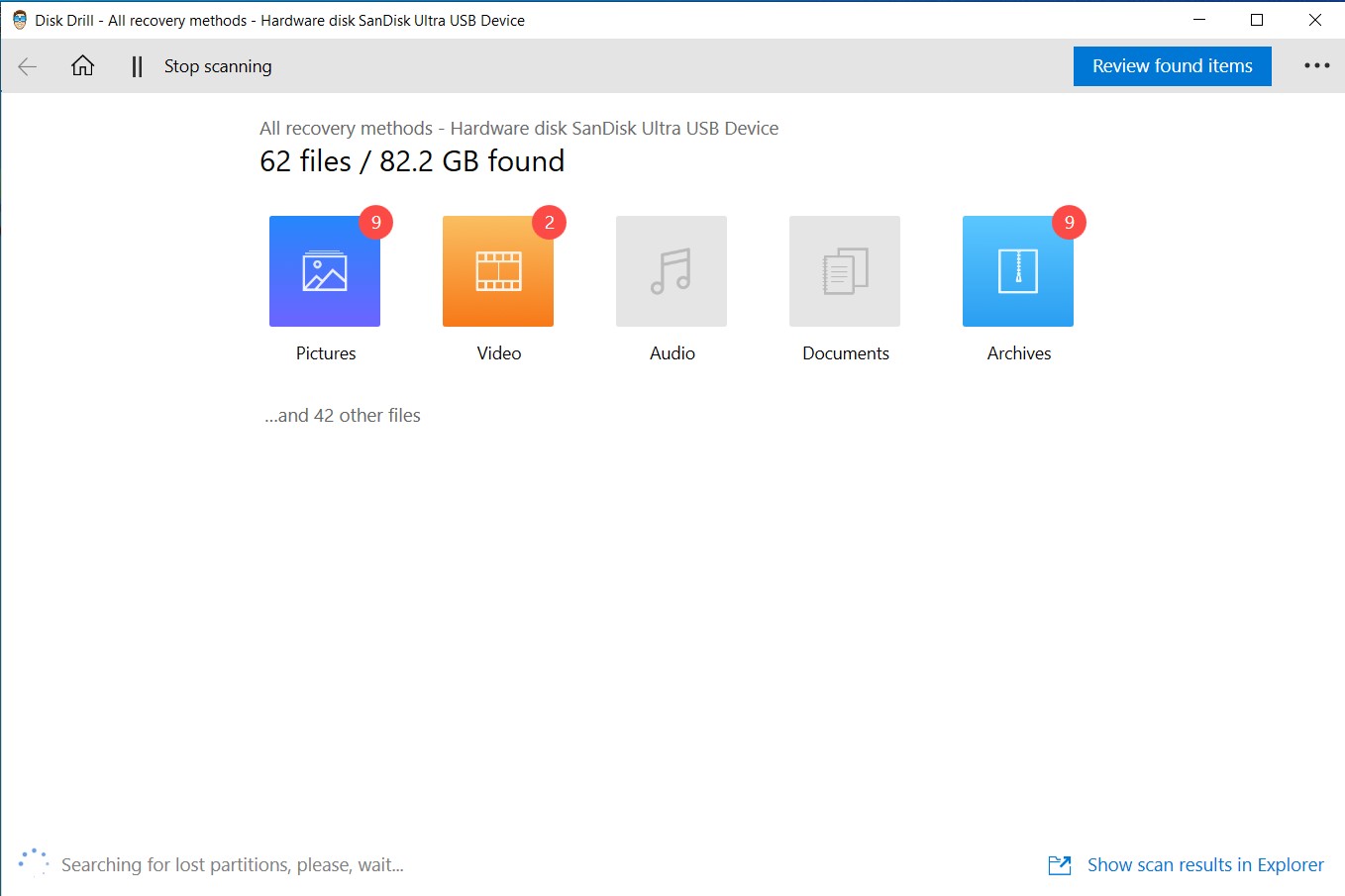 svg disk drill scanning