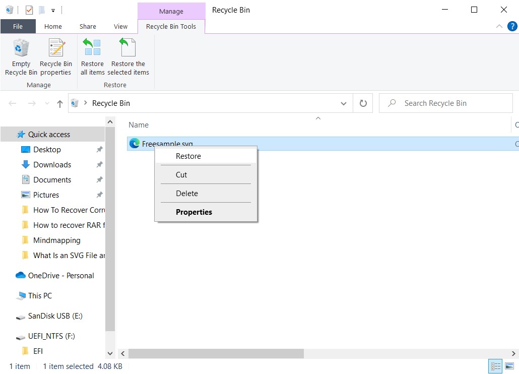 svg recycle bin restore