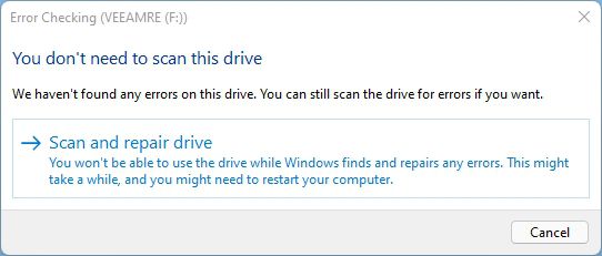 Explorer Scan Drive Prompt