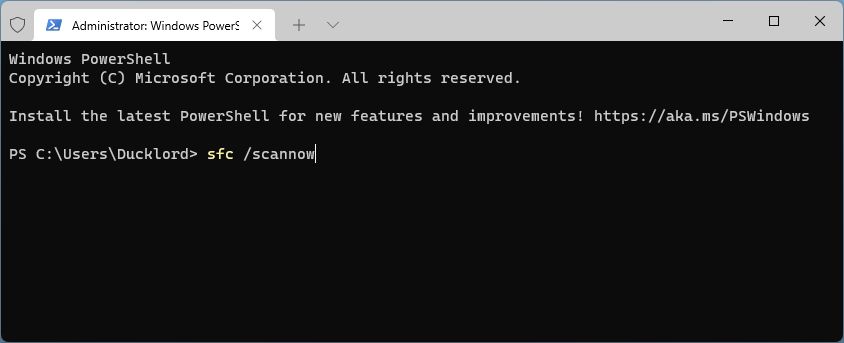 SFC Run in Elevated PowerShell