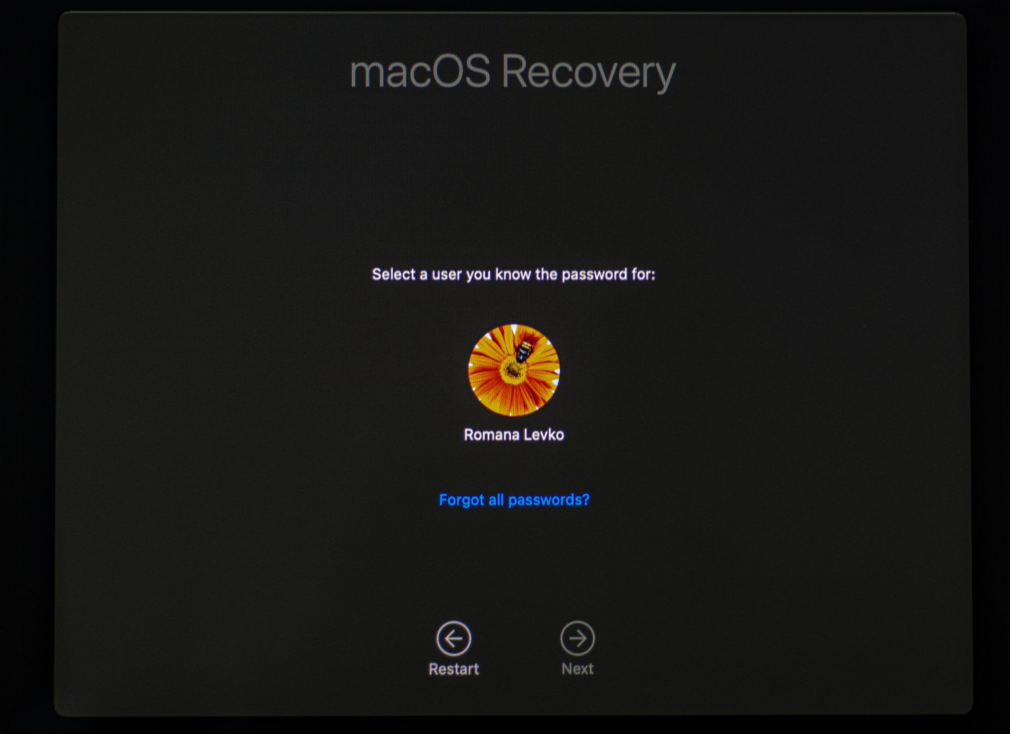 recovery mode login mac