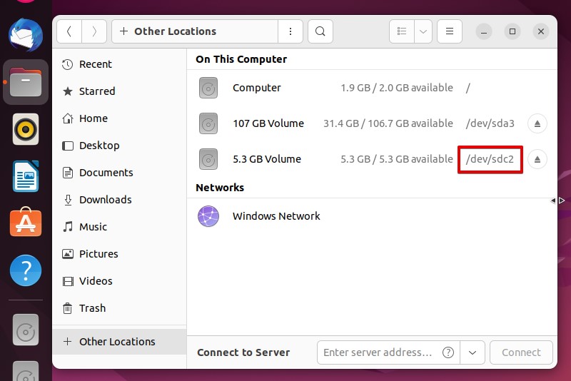 Making note of the disk identifier.