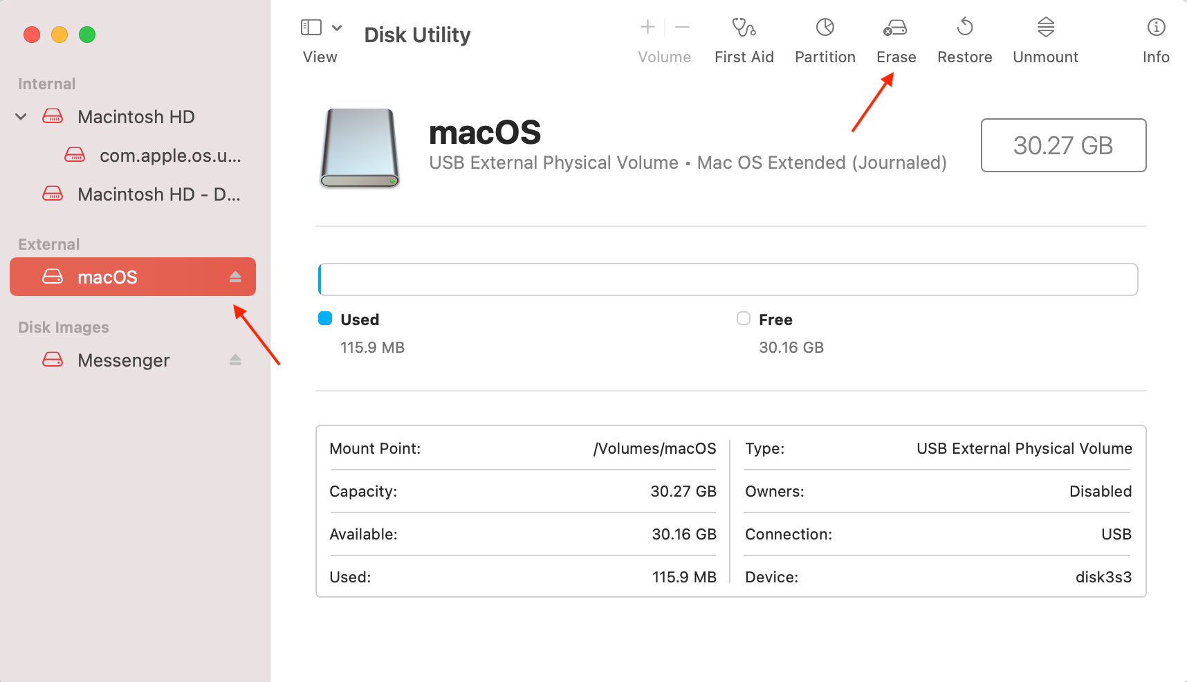 format drive disk utility