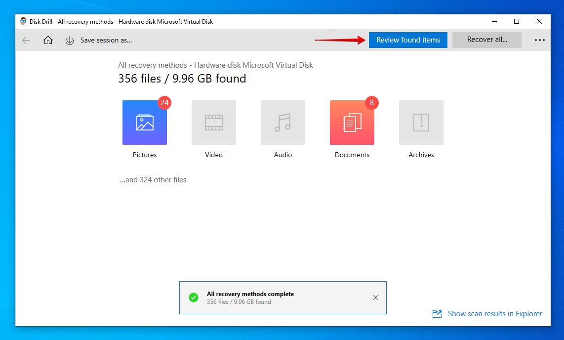 Reviewing the data found on the failing disk.