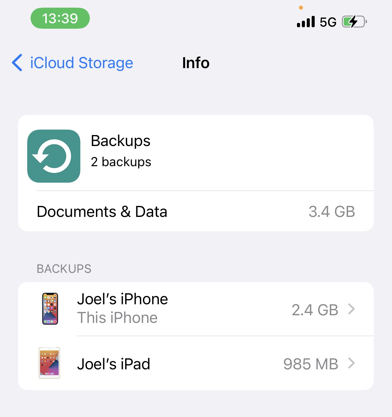 viewing icloud backups