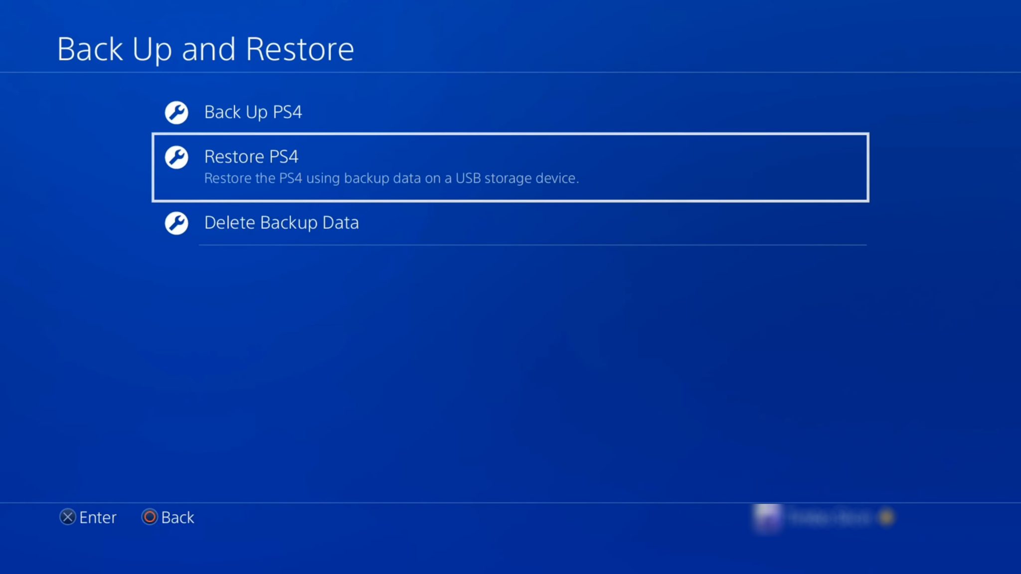 Choose Restore PS4