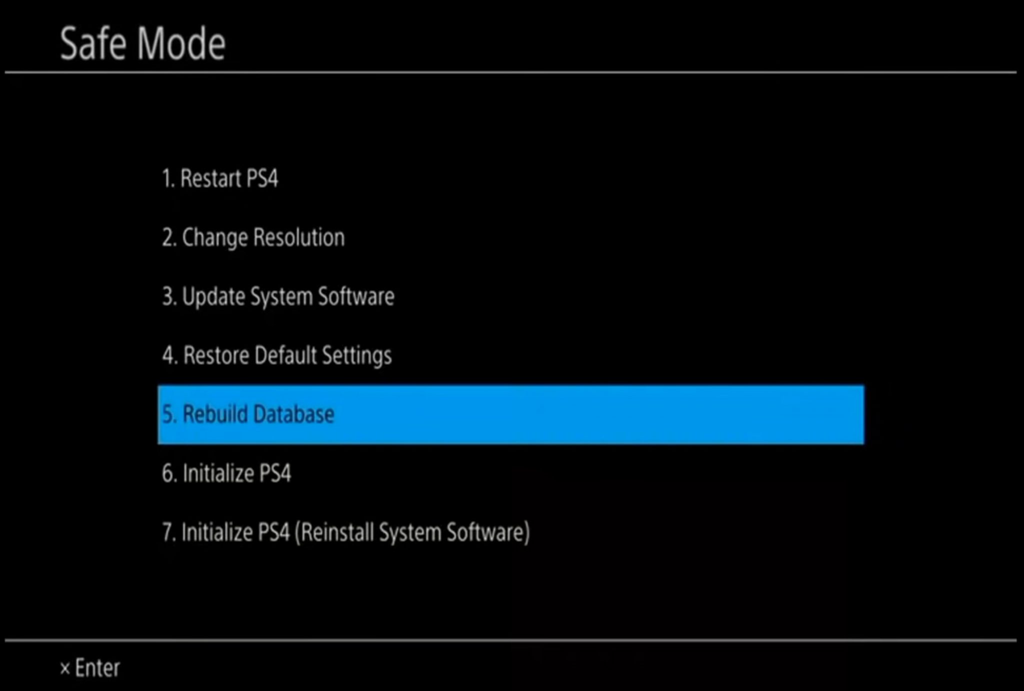 select Rebuild Database