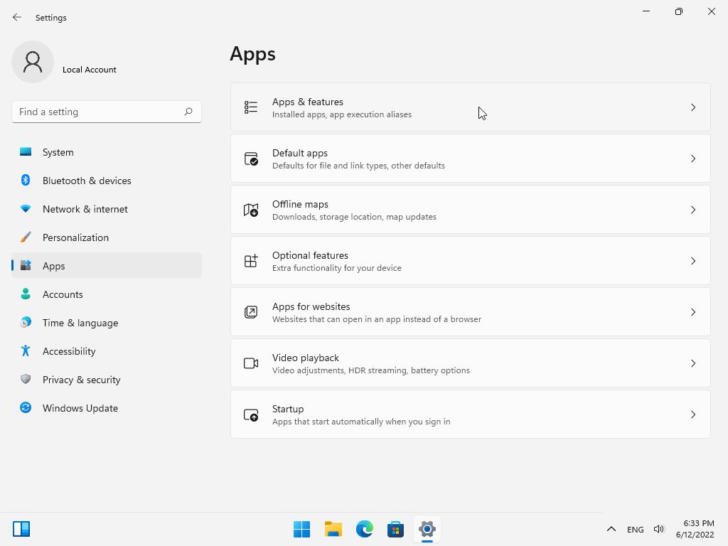 Windows 11 Safe Mode Settings Apps and Features
