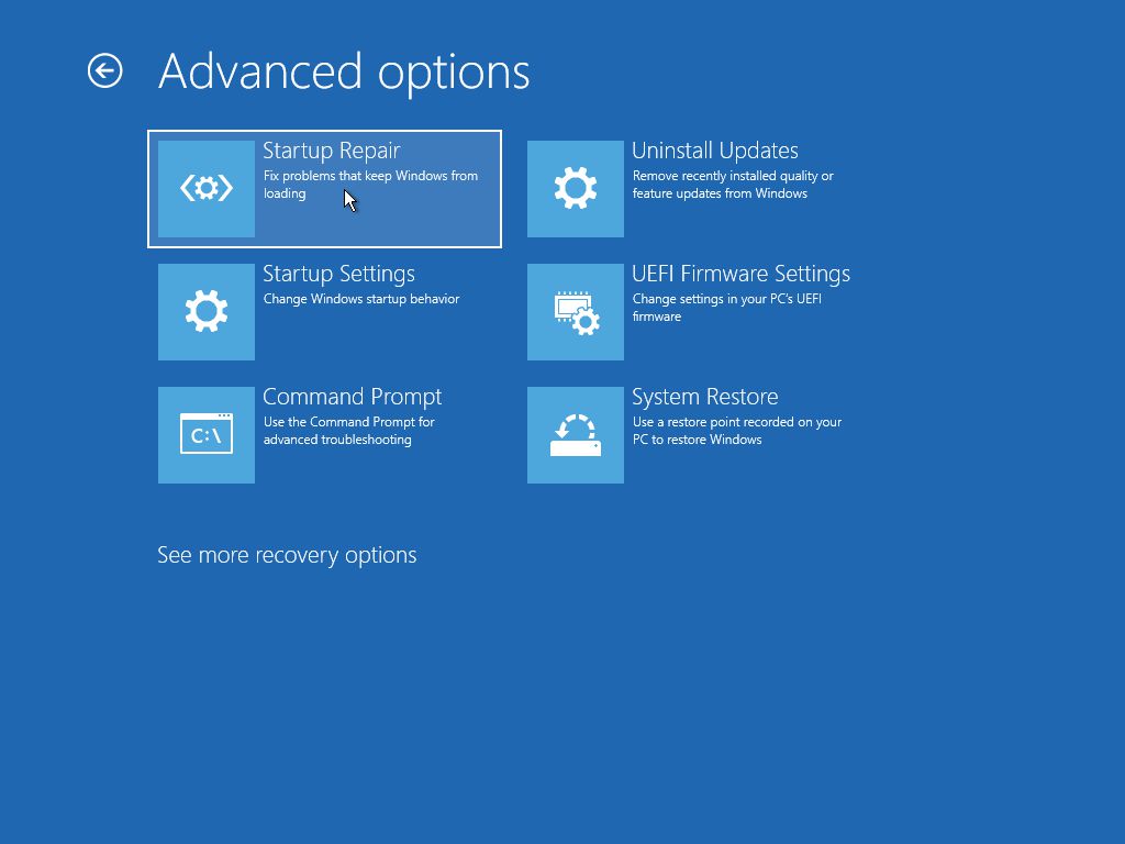 Windows 11 Startup Repair Option
