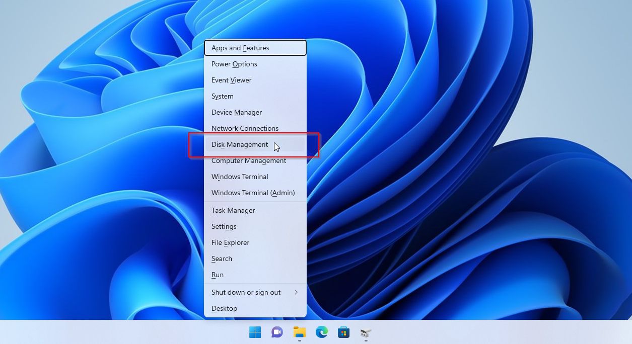 Windows 11 Windows X Menu Disk Management