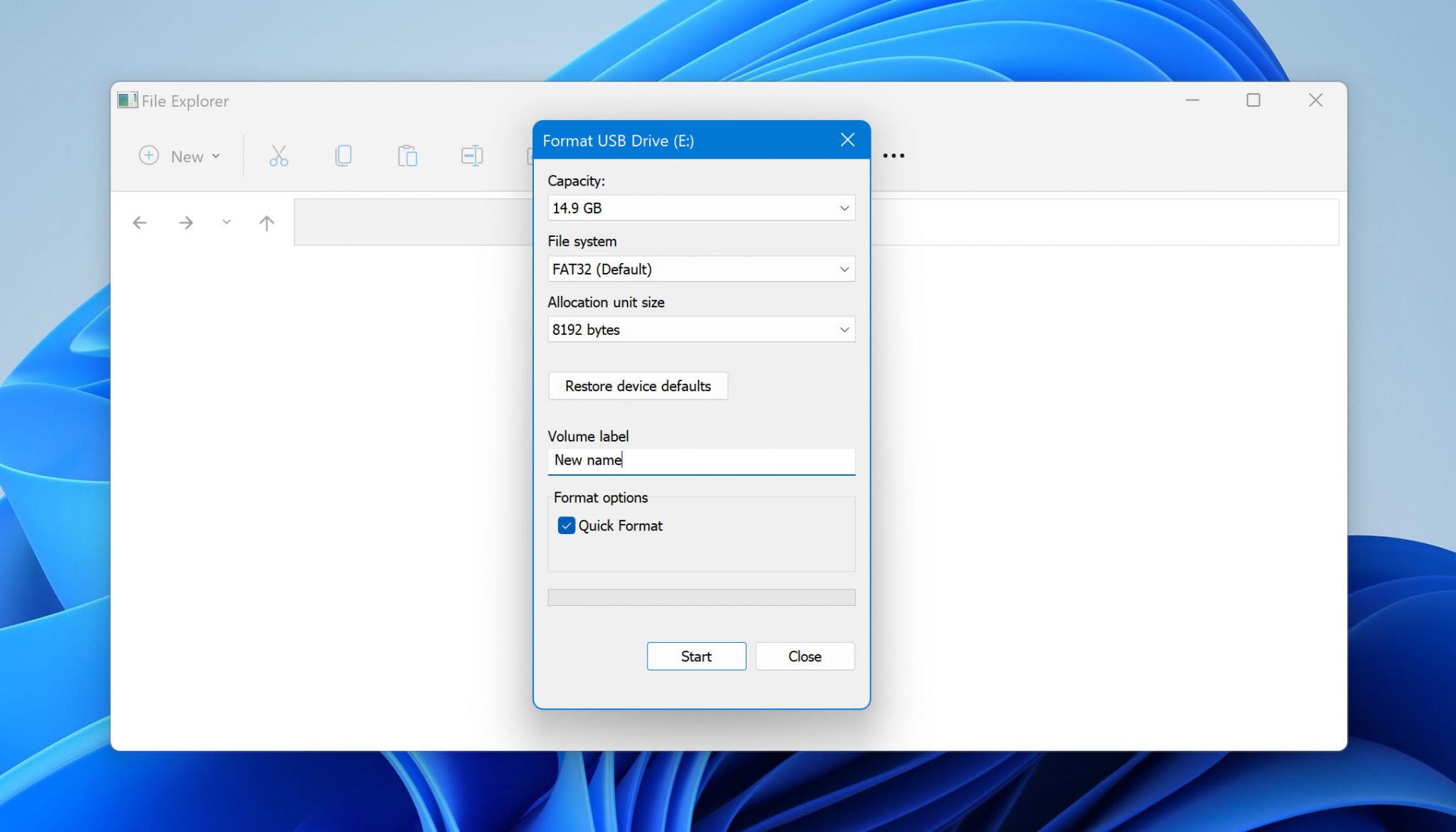 format parameters