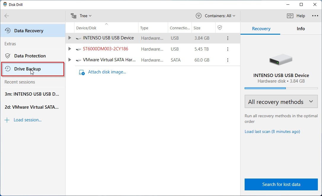 Disk Drill Drive Backup