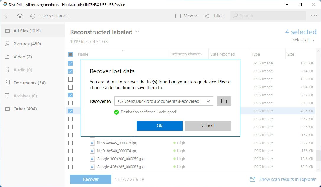 Disk Drill Recovery Destination