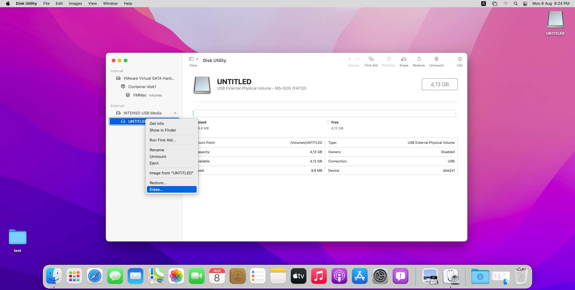 MacOS Disk Utility Erase Device